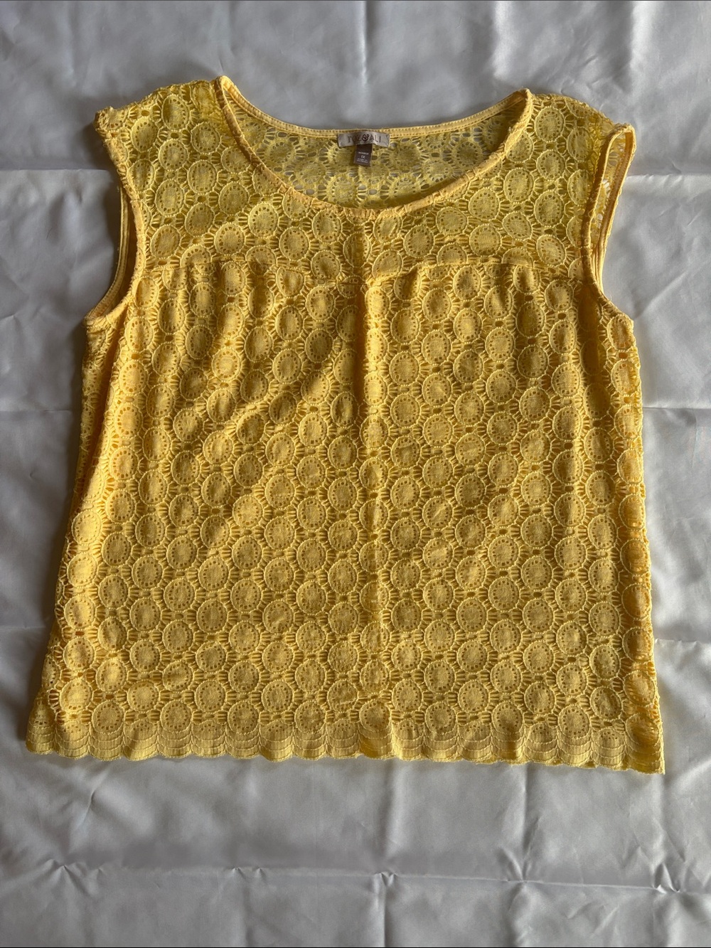 Roz & Ali Yellow Lace Tank Top